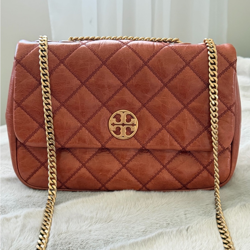 Tory Burch Willa Shoulder / Crossbody Bag in Whiskey Brown